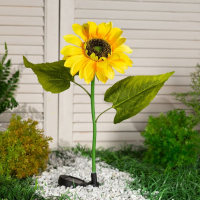 Садовый светильник на солнечной батарее &laquo;Подсолнух&raquo;, 75 см, 5 LED, свечение белое