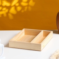 Кашпо деревянное 25.5&times;20&times;4.5 см "Макарунас", натуральный Дарим Красиво