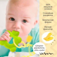 Набор прорезывателей для зубов &laquo;Зверята&raquo;, с держателем, пластиковая цепочка, в контейнере, 3 шт.