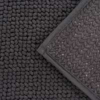 Коврик "Букли" для ванной 50х80 см, темно-серый, микрофибра плотность 1100