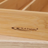 Лоток - подставка для столовых приборов, 35,5&times;25,4&times;5 см, бамбук