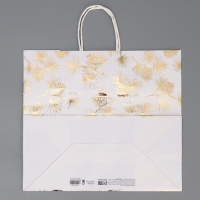 Пакет подарочный новогодний крафтовый Gold, 32 х 28 х 15 см, Новый год