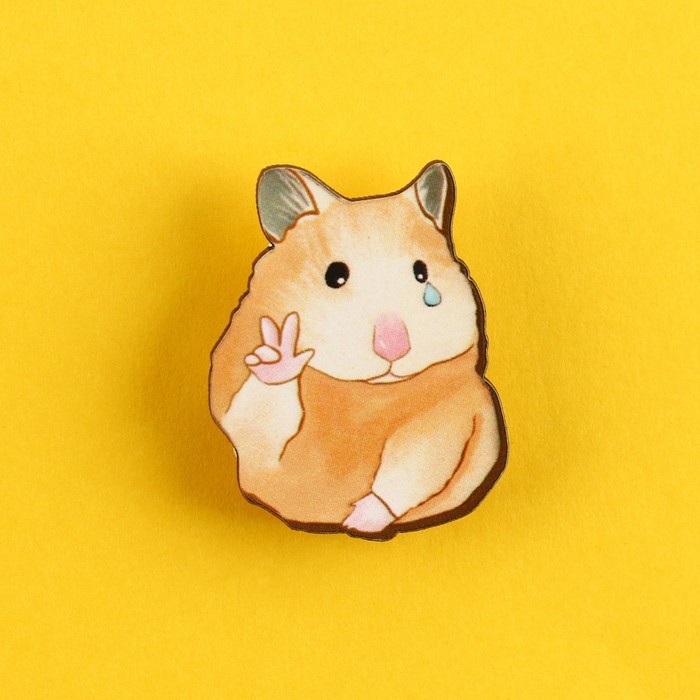 Значок деревянный &laquo;Хомяк &raquo;, серия мемы , 2,6 х 3,3 см