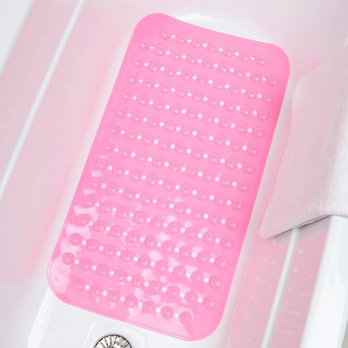 Коврик противоскользящий в ванну на присосках Доляна &laquo;Пузырьки&raquo;, 37&times;71 см, цвет МИКС