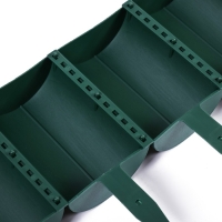 Ограждение декоративное, 24 &times; 100 см, 10 секций, пластик, зелёное, &laquo;Брёвнышко&raquo;