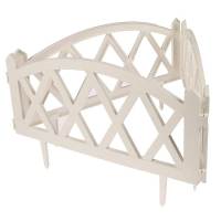 Ограждение декоративное, 35 &times; 232 см, 4 секции, пластик, белое, MODERN, Greengo