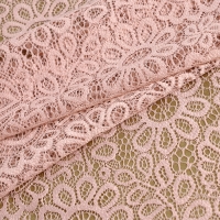 Кружевная эластичная ткань, 190 мм &times; 2,7 &plusmn; 0,5 м, цвет розово-бежевый