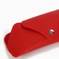 Футляр для очков , 16*3*6,3 см, кнопка, красный
