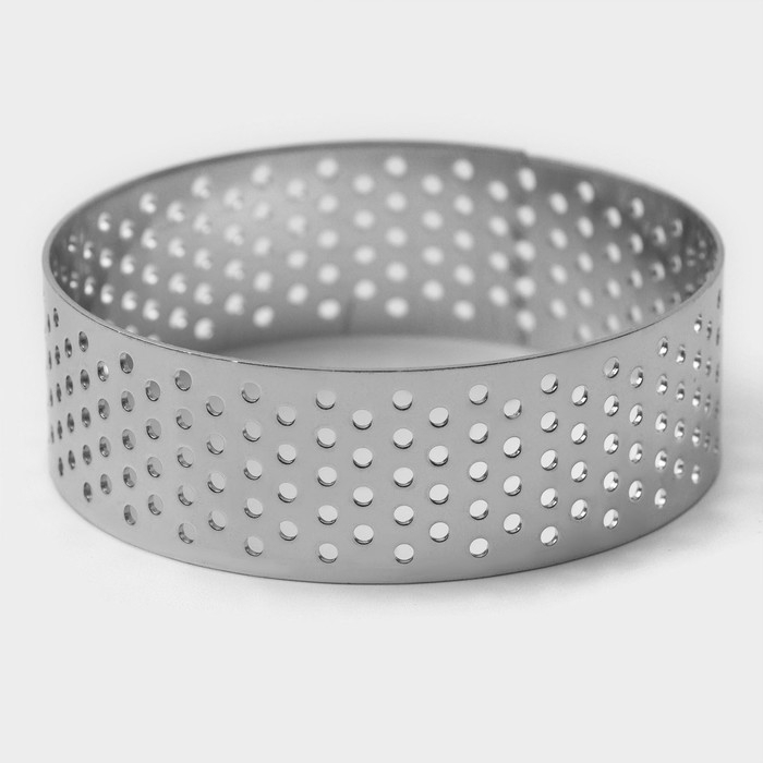 Форма перфорированная для выпечки Доляна &laquo;Круг&raquo;, d=6 см, цвет серебристый