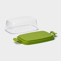 Маслёнка &laquo;Летиция&raquo;, пластиковая, 16,3&times;10,1&times;6,5 см, цвет оливковый