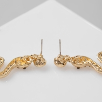 Новый год! Символ года 2025! Серьги со стразами &laquo;Змея&raquo; обольщение, цвет белый в золоте