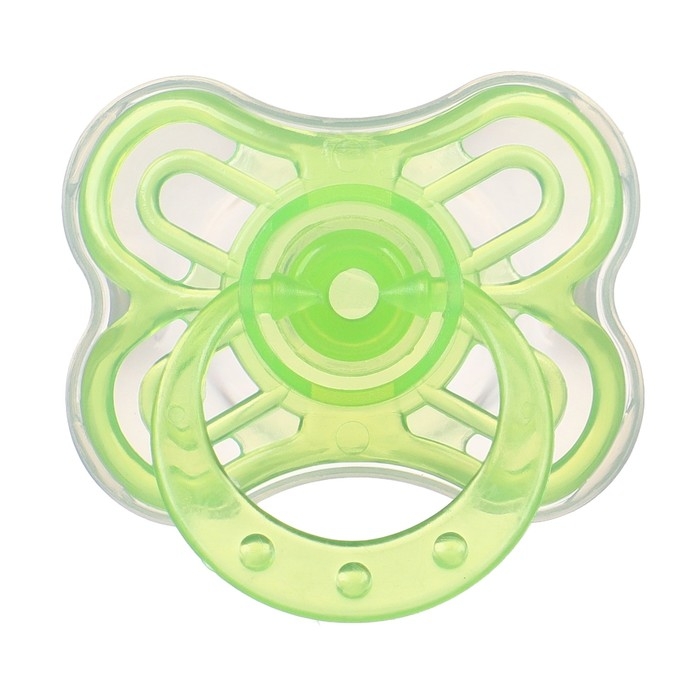 Соска - пустышка силиконовая классическая, от 6 мес., с колпачком + держатель &laquo;Зайка&raquo;, цвет зеленый
