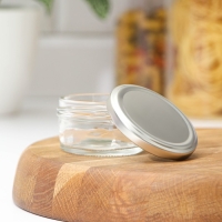 Банка стеклянная для хранения сыпучих продуктов Доляна &laquo;Сильвер&raquo;, 80 мл, 7,5&times;4 см, с металлической крышкой