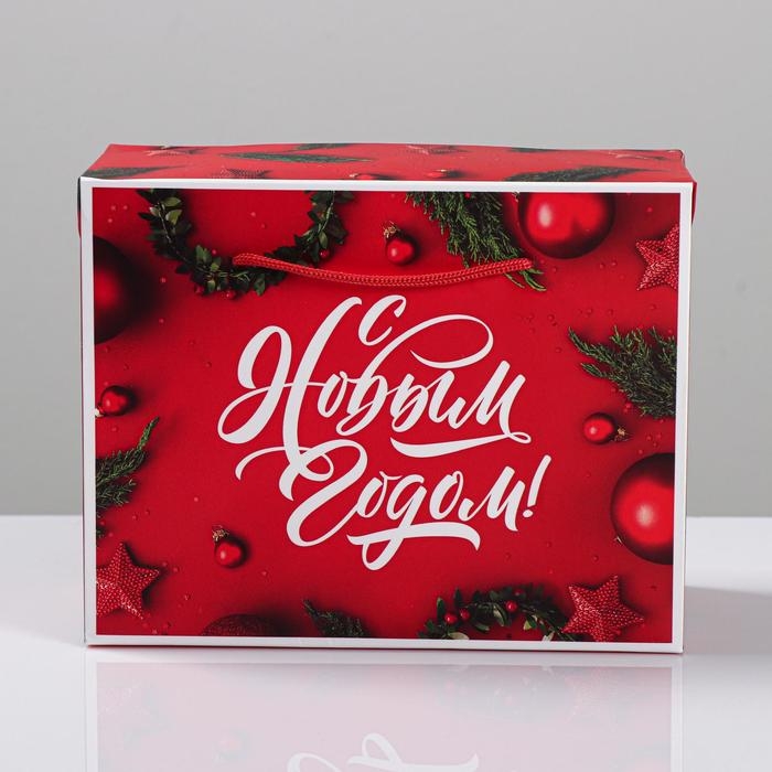 Пакет&mdash;коробка &laquo;Счастья в новом году!&raquo;, 23 х18 х11 см, Новый год