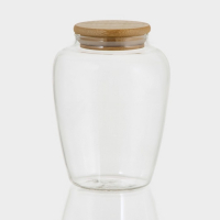Банка стеклянная для хранения сыпучих продуктов &laquo;Эко. Кубышка&raquo;, 750 мл, 10,5&times;14,5 см, с бамбуковой крышкой