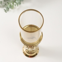 Подсвечник керамика, стекло на 1 свечу "Арте" d=7,5 см золото 9х9х37,5 см