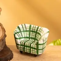 Сувенир дерево "Кресло клетчатое" цв. зелёный, 6х3,5х5 см