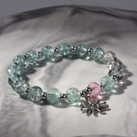 Браслет &laquo;Радость&raquo; солнце, цвет бело-голубой в серебре, d=7