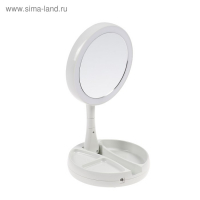 Зеркало Luazon KZ-09, подсветка, настольное, 30 &times; 16 &times; 16 см, увеличение х 10, USB, белое