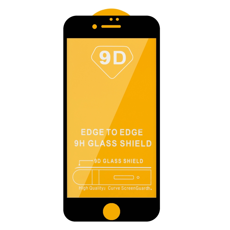 Защитное стекло IPh 7/8 Full Glue с рамкой 2.5D черное (25 шт./уп.)