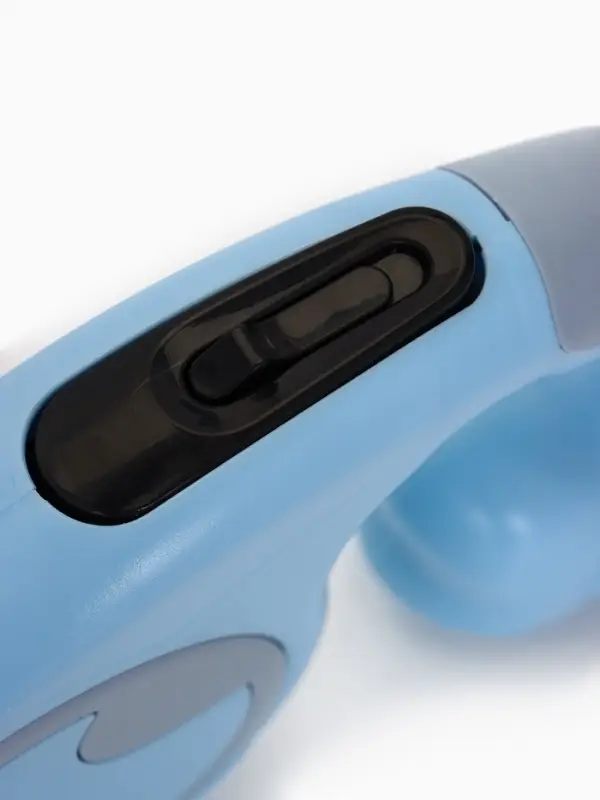 Рулетка - поводок "Косточка", с контейнером для пакетов, трос 3 м, голубая/серая