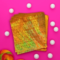 Пакет подарочный голографический с липкой лентой, "Звездное небо", 10x10+2 см набор 50шт