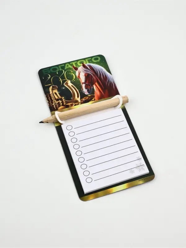 Магнит с блоком и карандашом &laquo;Новогодний&raquo;, микс 5 шт., 7&times;14.4 см