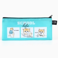 Пенал школьный текстильный &laquo;1 сентября: Котик в школе&raquo;, 20 х 8 см