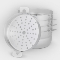 Манты-казан, 6 л, с 4 сетками, d=26 см, высота секции 5 см,металлическая крышка