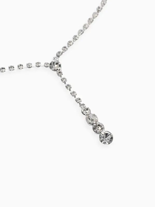 Набор 2 предмета: серьги, колье &laquo;Вечерний шик&raquo; белый в серебре