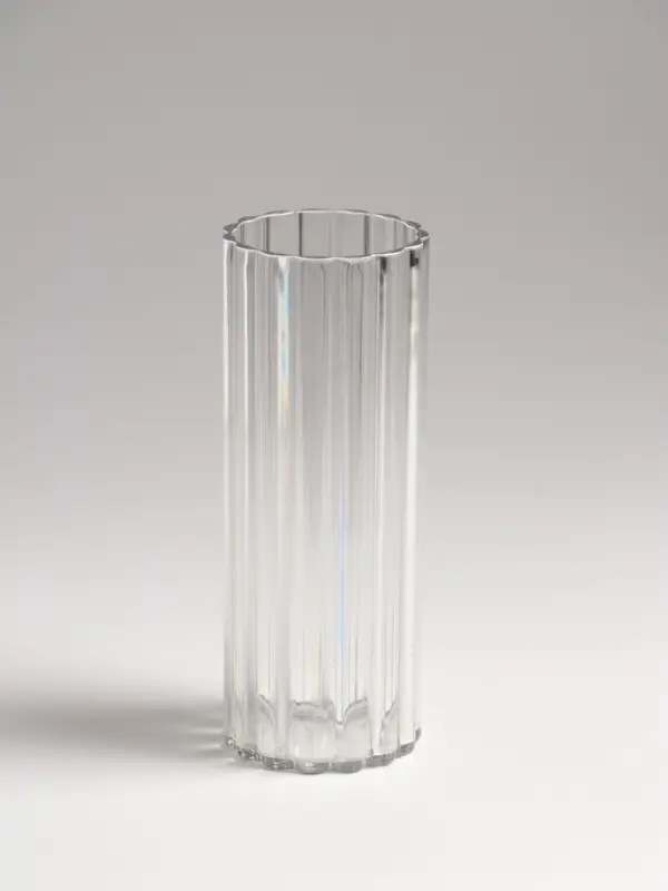 Ваза настольная пластик "Венера" полосы, 14х5 см, прозрачный