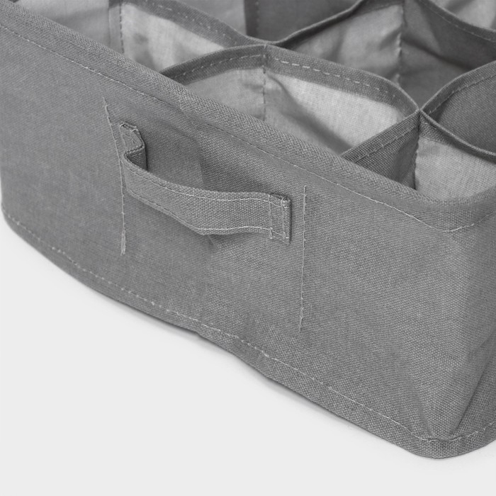 Органайзер для хранения белья LaDо́m, 9 ячеек, 28&times;28&times;11 см, цвет серый