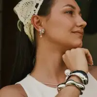 Серьги &laquo;Бантик&raquo; со звёздочкой, белый в серебре