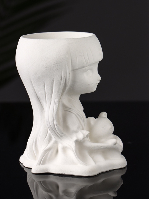 Подставка для мелочей (подсвечник) "Девочка с мишкой" 11х8х6 см