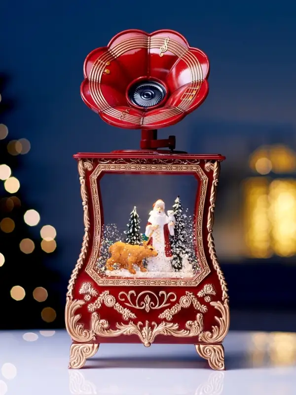 Фигура светодиодная "Граммофон" 36х16х9 см, 3хААА (не в компл.), музыка, USB, Т/БЕЛЫЙ