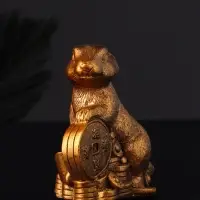 Набор "Кролик фен-шуй с подсвечником", 12х20 см, бронза