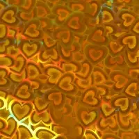 Пленка голографическая, &laquo;Сердечки&raquo;, золотая, 70 см &times; 1 м