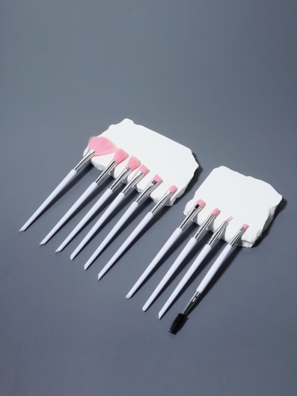 Набор кистей для макияжа, 10 предметов, 16.5 см, в чехле, белый