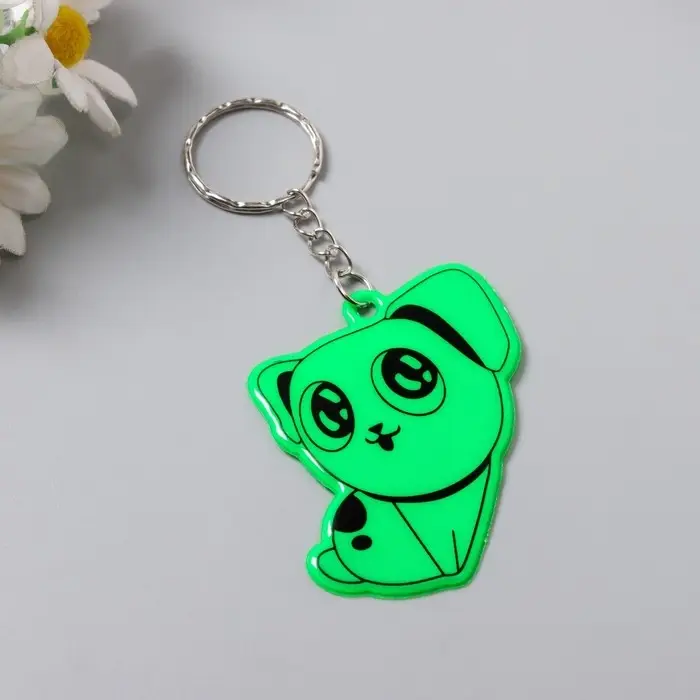 Брелок пластик светоотражающий "Котёнок" МИКС 5,5х4,5 см