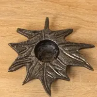 Подсвечник для чайной свечи "Кленовый лист" алюминий 14х14х2 см