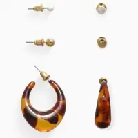 Набор серьги "Леопард" жемчуг, цветной в золоте