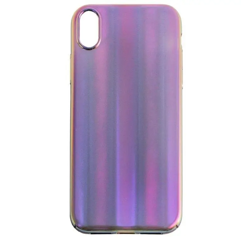 Чехол IPh XS Max Baseus Aurora переливающися синий