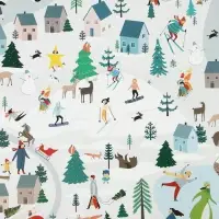 Упаковочная бумага на новый год &laquo;Зимний город&raquo;, 70 х 100 см, глянцевая