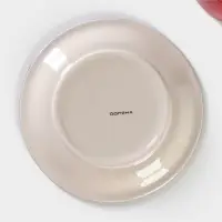 Чайная пара керамическая Доляна &laquo;Морской мир&raquo;, чашка 200 мл, блюдце d=14,5 см, цвет красный