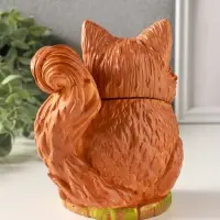 Шкатулка для украшений с крышкой &laquo;Лисичка Теремок&raquo;, 15&times;10 см, гипс, рыжий