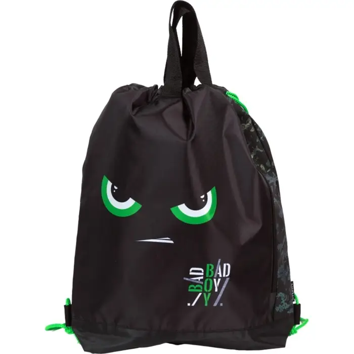 Мешок для обуви с карманом 430х380 мм, deVENTE "Bad Boy", расширенное дно 9 см, для мальчиков, черный