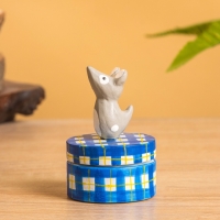 Сувенирная шкатулка &laquo;Мышка&raquo;, 5&times;5&times;7 см, дерево, синяя