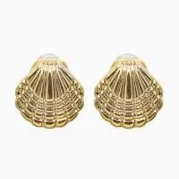Серьги пластик &laquo;Ракушка&raquo; мини, цвет золото