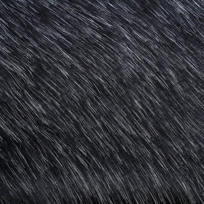 Лоскут для рукоделия, 50 &times; 50 см, мех длинноворсовый на трикотажной основе, цвет меланж тёмно-серый