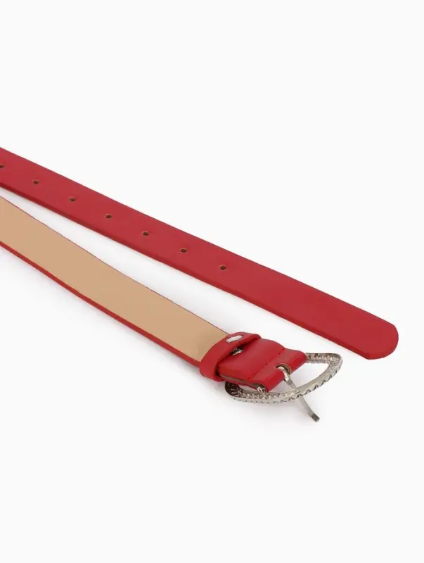 Ремень жен 05-01-02-01, Июнь2511, 2,9*0,3*110 см, винт, пряж металл, 1 прокол, красный